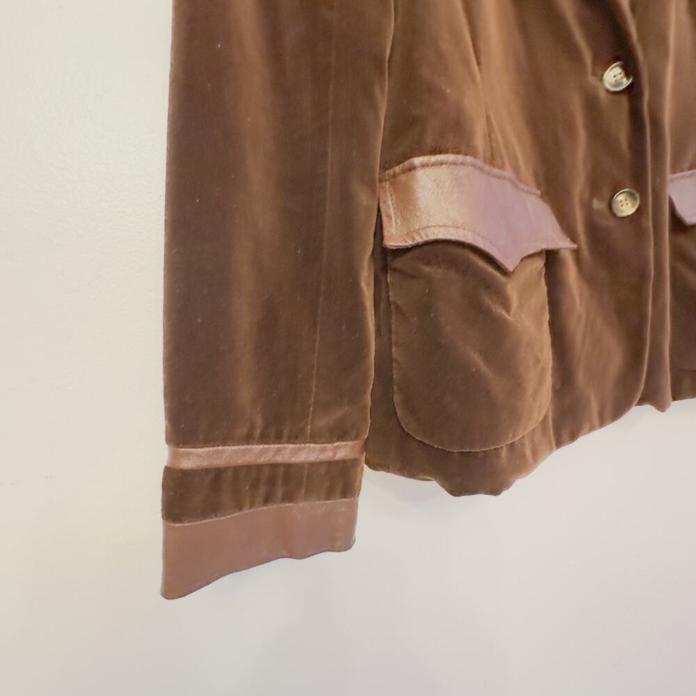Vintage 1970s Chocolate Brown Velvet Blazer The Fashion Place Sears Roebuck 12 - Picture 4 of 12